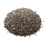 pile of chia seeds isolated on white background